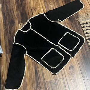 Black Jacket with Cream Trim